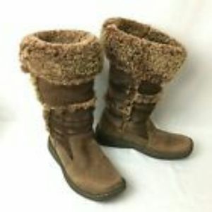 Born Brown Leather Shearling Boots 10 EUC